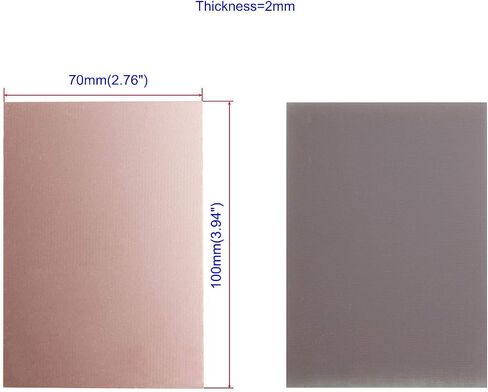 لوحة دائرة كهربائية من Aoje-Link ذات جانب واحد من النحاس المطلي PCB، ألياف زجاجية FR-4، 100 × 70 × 1 مم، 10 قطع in Saudi Arabia