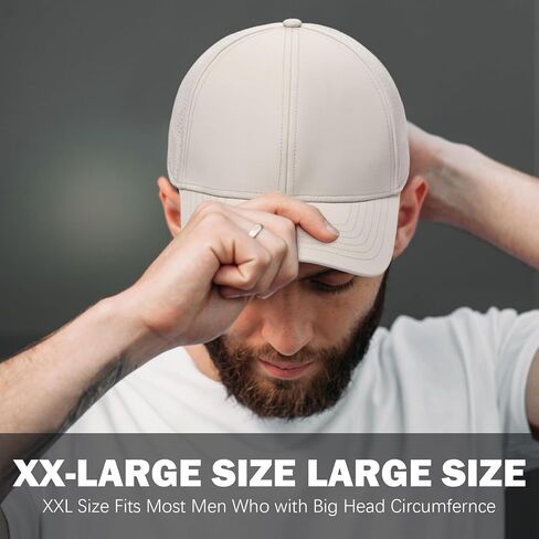 قبعات بيسبول كبيرة الحجم XXL سريعة الجفاف للرجال، قبعة شبكية Snapback للرأس الكبير 23.6 بوصة - 25.9 بوصة، قبعة رياضية خارجية للجنسين in Kuwait