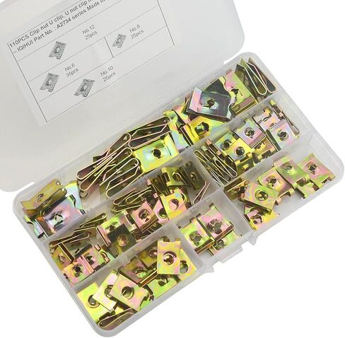 WMYCONGCONG 110 PCS Auto Car U Type Nut-Clip Assortment Car Fastener Clips Speed Fastener Replacement for Dash Door Panel Interior in Saudi Arabia
