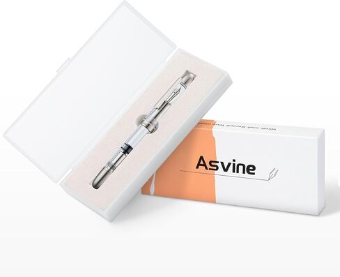 Asvine P36 التيتانيوم قلم حبر المكبس ملء، بنك الاستثمار القومي المتوسط ​​واضح شفاف أكريليك السلس الكتابة مجموعة القلم in Saudi Arabia