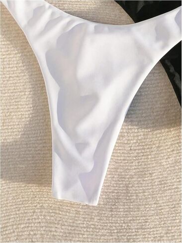 Women's 2 Pack High Waisted Bikini Thong High Cut Swimsuit Bikini Bottom Cheeky Bikini Bottoms in Saudi Arabia