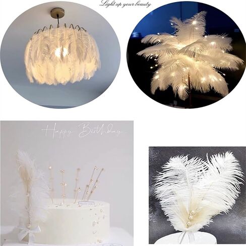 10 Pcs Natural Ostrich Feathers Making Kit (White) in Saudi Arabia