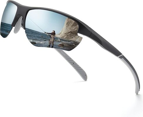 Polarized Sports sunglasses for Men Women, Cycling Golf Running Fishing, TAC Unbreakable Lens Wraparound glasses in Saudi Arabia
