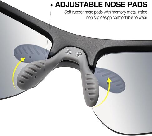 Polarized Sports sunglasses for Men Women, Cycling Golf Running Fishing, TAC Unbreakable Lens Wraparound glasses in Saudi Arabia