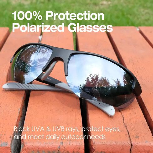 Polarized Sports sunglasses for Men Women, Cycling Golf Running Fishing, TAC Unbreakable Lens Wraparound glasses in Saudi Arabia