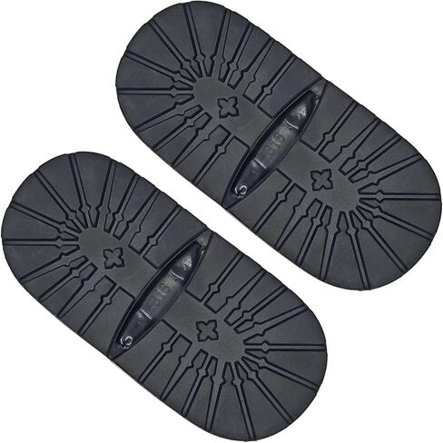 2 Pairs Durable Soft Shoe Sole Repair,Shoe Sole Replacement Rubber for Sports Shoes Leather Shoes(Black Forefoot) in Saudi Arabia
