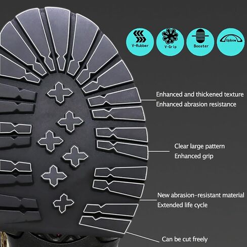 2 Pairs Durable Soft Shoe Sole Repair,Shoe Sole Replacement Rubber for Sports Shoes Leather Shoes(Black Forefoot) in Saudi Arabia
