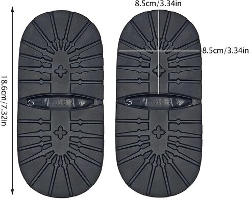 2 Pairs Durable Soft Shoe Sole Repair,Shoe Sole Replacement Rubber for Sports Shoes Leather Shoes(Black Forefoot) in Saudi Arabia