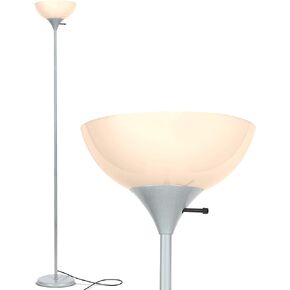 Brightech Sky Dome Dimmable LED Floor Lamp, Torchiere Floor Lamp for Living Rooms & Offices – Tall Standing Lamp for Reading & Hobbies – Brass/Gold