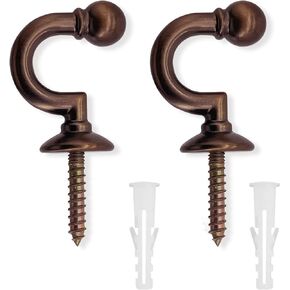 Curtain Tie-Backs Hooks Tassel Hooks Window Drapery Holdback Hooks Mini Size Clothes Coat Hat and Towel Metal Hooks, 2 PCS, Wall Mounted，Antique Bronze