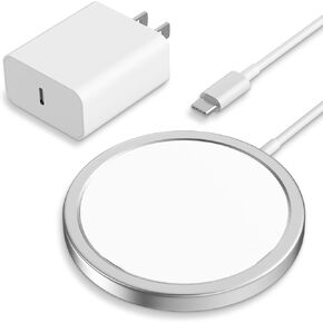 Magnetic Wireless Charger 15W iPhone Mag-Safe Wireless Charging Pad iPhone Magnetic Charger Compatible with iPhone 15/14/13/12 Pro/Max/Plus/Mini and AirPods 3/2/Pro 2/Pro with USB-C 20W PD Adapter
