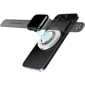 JEEM Magnetic Wireless Charger for iPhone 15/14/13/12 Pro, Plus and Max, Airpods Pro, Apple Watch Series 9/8/7/6/5, 3 in1 Charging Station, magsafe Charger QI 15W rohs Charger with Finger Ring/Stand.