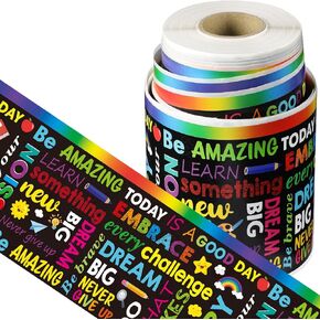 Inspirational Quote Bulletin Board Borders Waterproof Motivational Border Trim Self Adhesive Growth Mindset Bulletin Borders Stickers for Back to School Chalkboard Whiteboard Wall Board Decor (49.2ft)