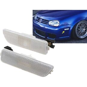 أغطية مصابيح العلامات الجانبية للمصد الأمامي متوافقة مع 1999-2005 Volkswagen MK4 Golf GTI R32 Rabbit Jetta، استبدل مصابيح العلامات الجانبية من OEM (دخان داكن)