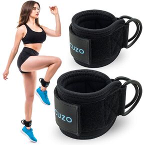Ankle Straps (Pair) for Cable Machines - Ideal for Leg and Kickback Glute Workouts Comfortable Adjustable Padded Ankle Wrist Cuffs for Men Women D-Ring Leg Straps