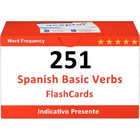 251 Spanish Verb Conjugation Presente Indicativo Flash Cards - Learn Spanish for Adults Flashcards