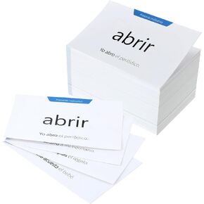 200 Pcs Spanish Flash Cards Verbs Conjugation Presente Indicativo Cards Double Sided Spanish and English Verbs Learning Bilingual Flashcards for Beginners Adult Children Skill Drill