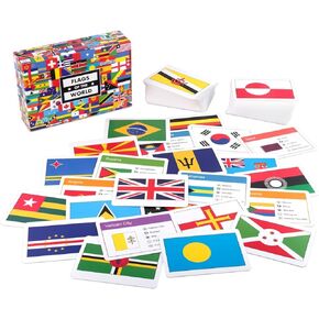Flags of The World Flash Cards - Set of 216 Flags + Country Information