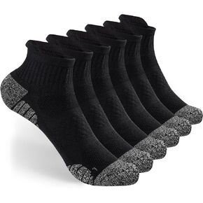 3-6 Pairs Athletic Running Socks for Men Women - Unisex Ankle Socks with Cushioned & Compression