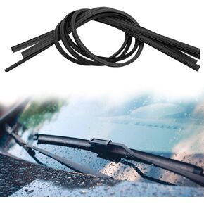 4 Pieces Car Wiper Blade Replacement Strip, DIY Adjustable Car Windscreen Wiper Rubber Strips, 26In Silicone Frameless Windshield Wiper Strip, Auto Universal Accessories for Most Vehicles(Black)