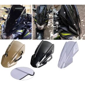 13" Motorcycle Windshield for KA-WASAKI Z650 2017 2018 2019 Front Windscreen Visor Wind Shield Deflector with Mounting Bracket, Brown