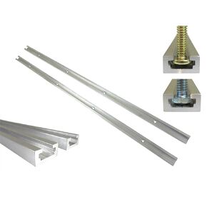 Lot 2 Each, 36" Aluminum T Track 3/4" by 3/8" Slot, Accepts 1/4" Hex Bolts, 1/4" or 5/16" T Bolts, Countersunk Holes Every 6" 112122