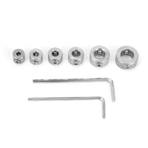 FTVOGUE 6pcs 3-10mm Stainless Steel Drill Depth Stop Bit Collar Set Drilling Limit Ring with 2pcs Hex Wrench