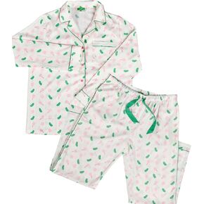 Pickleball themed ladies' 2 piece pajama set, button down, pickleball gift
