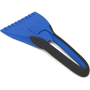 BDK Motor Trend Ice Scraper with Extendable Handle and Rotating Brush Head - Tough Rubber Grip Snow Brush/Broom/Frost Remover for Car and Truck Windshields/Mirrors, Winter Storm Survival Kits