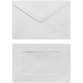 مظاريف نافذة صغيرة من LUXPaper #56 | رفرف تجاري | 3 × 4 1/2 بوصة | أبيض | 28 رطل. نص | 50 الكمية
