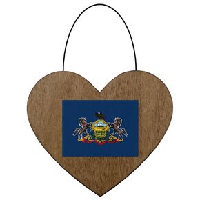 Maryland Christmas Ornament - Rustic Wood Heart Ornaments With State Flag Graphic - 2024 Tree Decoration - Wooden Holiday Gifts and Home Decor