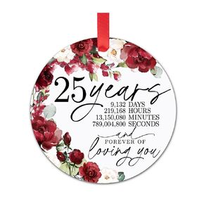 Yippee Daisy - 5th Anniversary Christmas Ornament - 5 Year Wedding Gift Ideas for Couples - Five Yr Anniversary for Her Him Parents- Ceramic Keepsake & Box