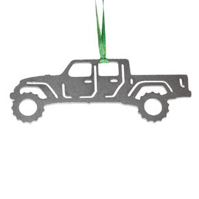 Off Road Truck Christmas Ornament Perfect For jeep gladiator Owners (Dark Grey (Bare Metal))