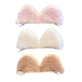 3 Pairs Cute Cat Ears Hair Clips Pins Hairpins Animal Lolita Cosplay Headwear Headpiece Halloween Hair Accessories for Women Girls
