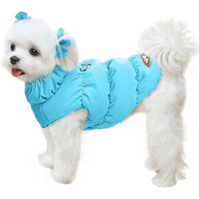 Winter Warm Dog Jacket for Small Medium Dogs Cat Cold Weather Coats with Harness Paded Dog Fleece Vest Waterproof Windproof Dog Snow Jacket Pet Puppy Clothes（Red,XS）