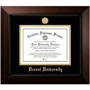 Campus Images Drexel University 14x11 Legacy Black Cherry Gold Embossed Diploma Frame