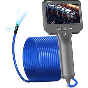 NIDAGE Dual Lens Borescope Inspection Camera 1920P HD Endoscope Camera with Light Waterproof Industrial Endoscope 11.5FT Flexible Snake Camera with 4.3'' IPS Screen, Mechanic Scope Camera Gift for Men