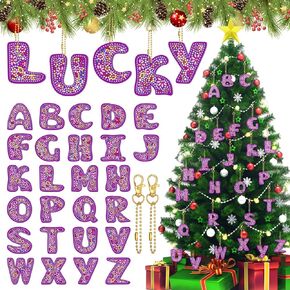 26 مجموعة A - Z 26 حرفًا من سلاسل المفاتيح الماسية 5D DIY الماس اللوحة مفتاح سلسلة الفسيفساء صنع مجموعات حسب عدد الماس الفن سلاسل المفاتيح الماس اللوحة عيد الميلاد الحلي للبالغين والأطفال in Kuwait