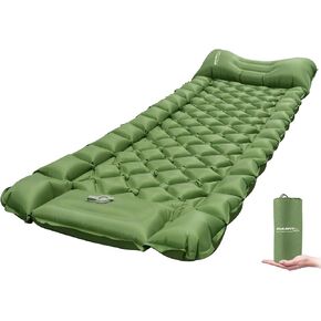 EULANT Double Sleeping Pad for Camping, Self Inflating, 2 Person with Pillow Built-in, Foot Pump, Durable, Portable, 79x2.8x48 in
