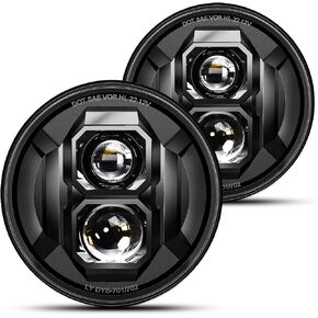 SPL 10000LM 7 Inch Led Headlights Round DOT Hi/Low Sealed Beam H6024 Led Headlight Compatible with 1997-2018 Jeep Wrangler JK JKU LJ CJ TJ etc (Pair)
