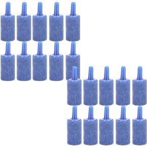 20PCS Blue Sandstone Cylinder Shape Aquarium Aeration Bubble Stone Set Air Stone Kit Fish Tank Oxygen Pump Bubble Stones Airstones Diffuser