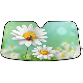 Sun Shade for Car Windshield Starfish Summer Beach Sand Wave Foldable Sun Shield Sun Heat and UV Protection Automotive Interior Sun Protection