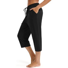 Capri Pants for Women Drawstring Workout Sweatpants Comfy Lounge Elastic Waist Yoga Pants