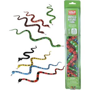 Wild Republic Nature Tube, Fake Snake, Kid Gifts, Reptile Party Supplies, 8Piece Collection 12"