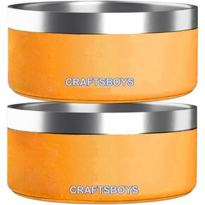 Dog Bowl, Dog Food Water Bowl with Non-Slip Rubber Base, Stainless Steel Dog Bowls, Double Wall Dog Bowl Small Medium Large Dogs, 48oz, Pack of 2 (Blue)