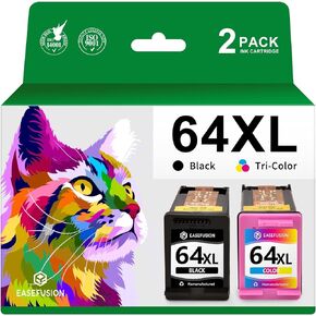 64XL Replacement for HP Ink 64 Black and Color Combo Pack for HP Envy Photo 7855 7858 7155 Envy Inspire 7900e 7200e 7955e Tango Printer Ink Cartridges