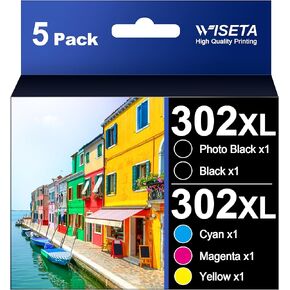 302XL Ink Cartridges Remanufactured T302XL 302 XL Ink Cartridges Replacement for Epson 302XL Ink Cartridge Multipack with XP-6000 XP-6100 Printer(5 Pack)
