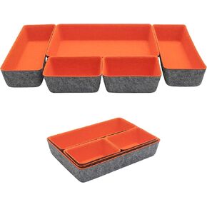 Felt Drawer Organizer - Desk Accessories - Office Organization - Kitchen Organizer - Jewelry Tray Makeup Storage Drawer Organizers Home Desk Caddy Cosmetic Bins - Pack of 9, Royal Blue