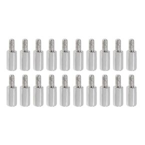 YOKIVE 20 Pcs M3 Standoff Screws, Nickel Plated Hex PCB Standoffs, Keep Height Consistent, Great for Motherboard (Silver Tone, 10mm+6mm)