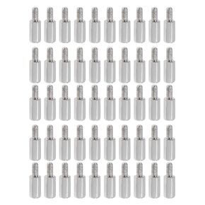 YOKIVE 50 Pcs M3 Standoff Screws, Nickel Plated Hex PCB Standoffs, Keep Height Consistent, Great for Motherboard (Silver Tone, 10mm+6mm)